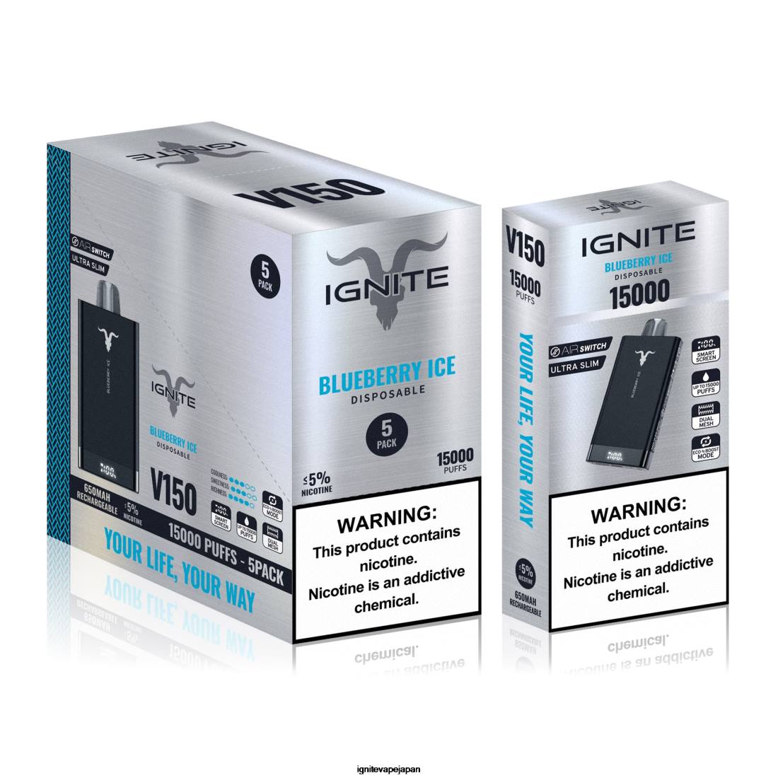 IGNITE V150 VAPEペン5本パック ブルーベリーアイス 8F0V82 - IGNITE Vape Tokyo