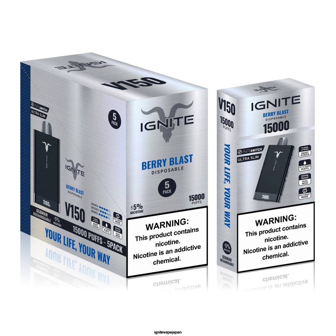 IGNITE V150 VAPEペン5本パック イチゴリンゴスイカ 8F0V91 - IGNITE Vape Flavors