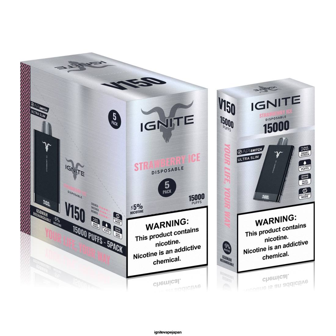 IGNITE V150 VAPEペン5本パック イチゴキウイ 8F0V92 - IGNITE Vape Tokyo