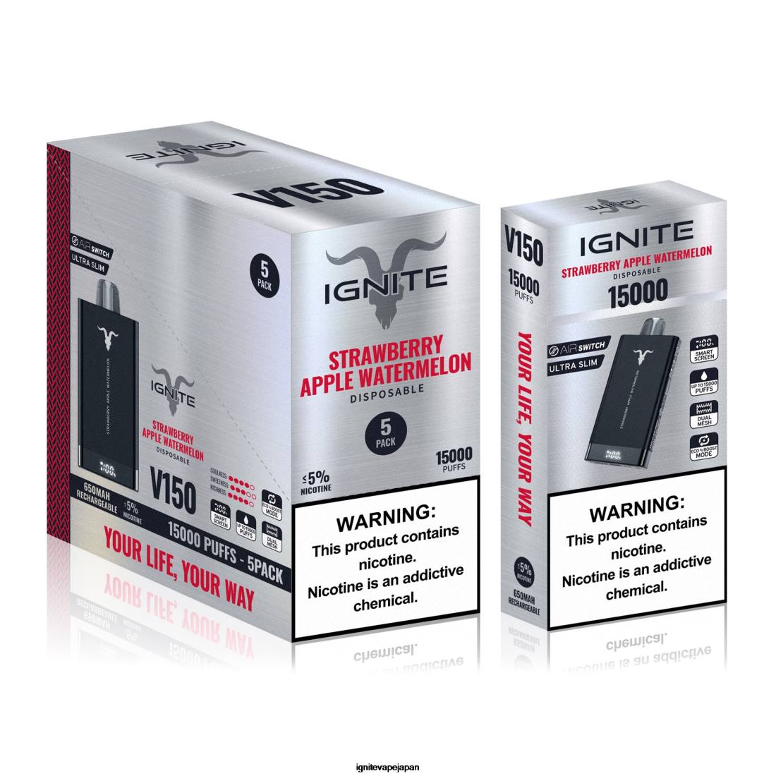 IGNITE V150 VAPEペン5本パック スイカミックス 8F0V95 - IGNITE ベイプ