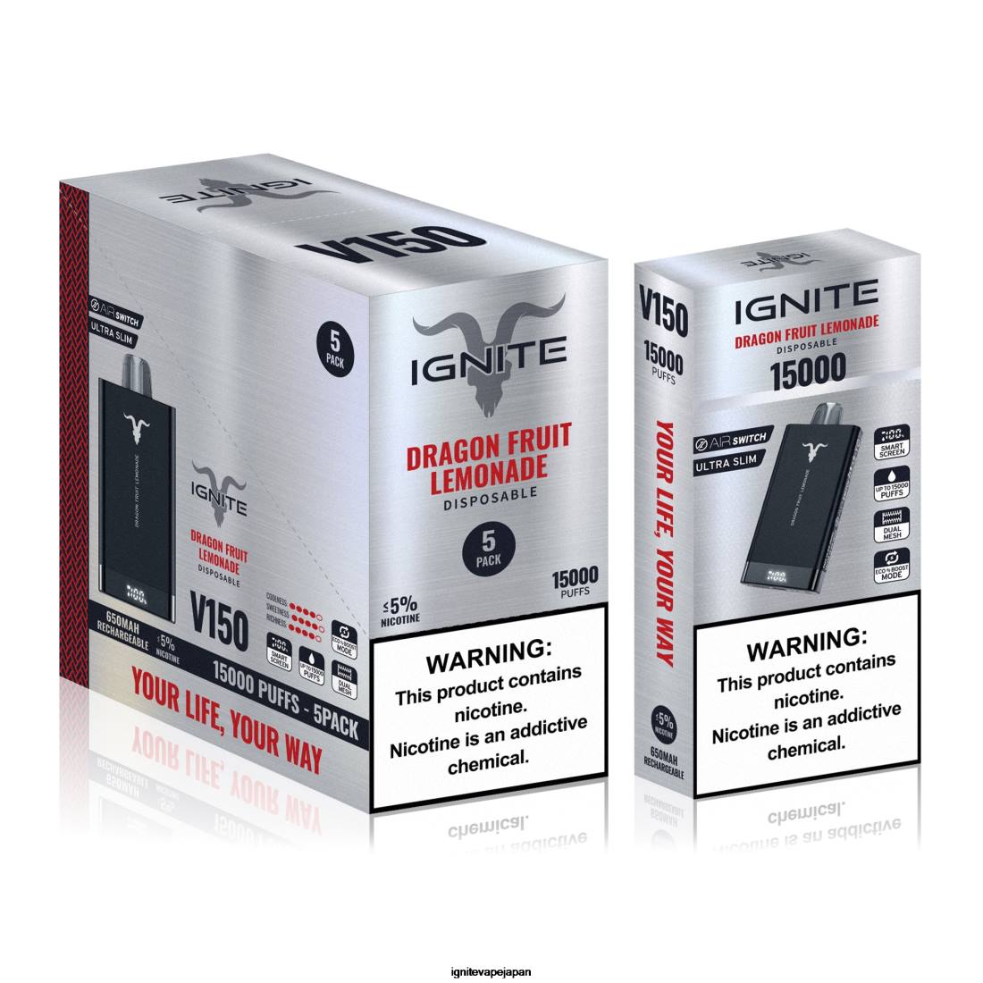 IGNITE V150 VAPEペン5本パック スイカミックス 8F0V95 - IGNITE ベイプ
