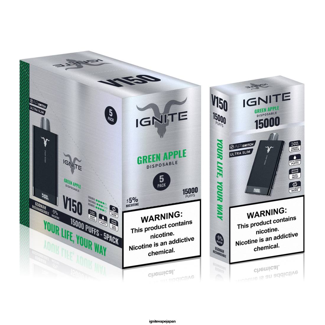 IGNITE V150 VAPEペン5本パック スイカミックス 8F0V95 - IGNITE ベイプ