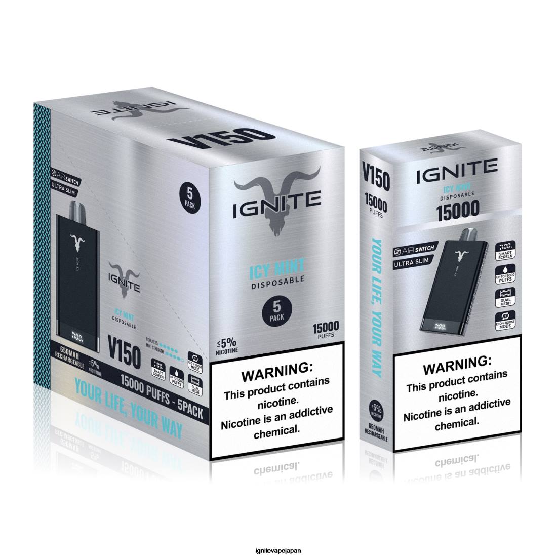 IGNITE V150 VAPEペン5本パック スイカミックス 8F0V95 - IGNITE ベイプ