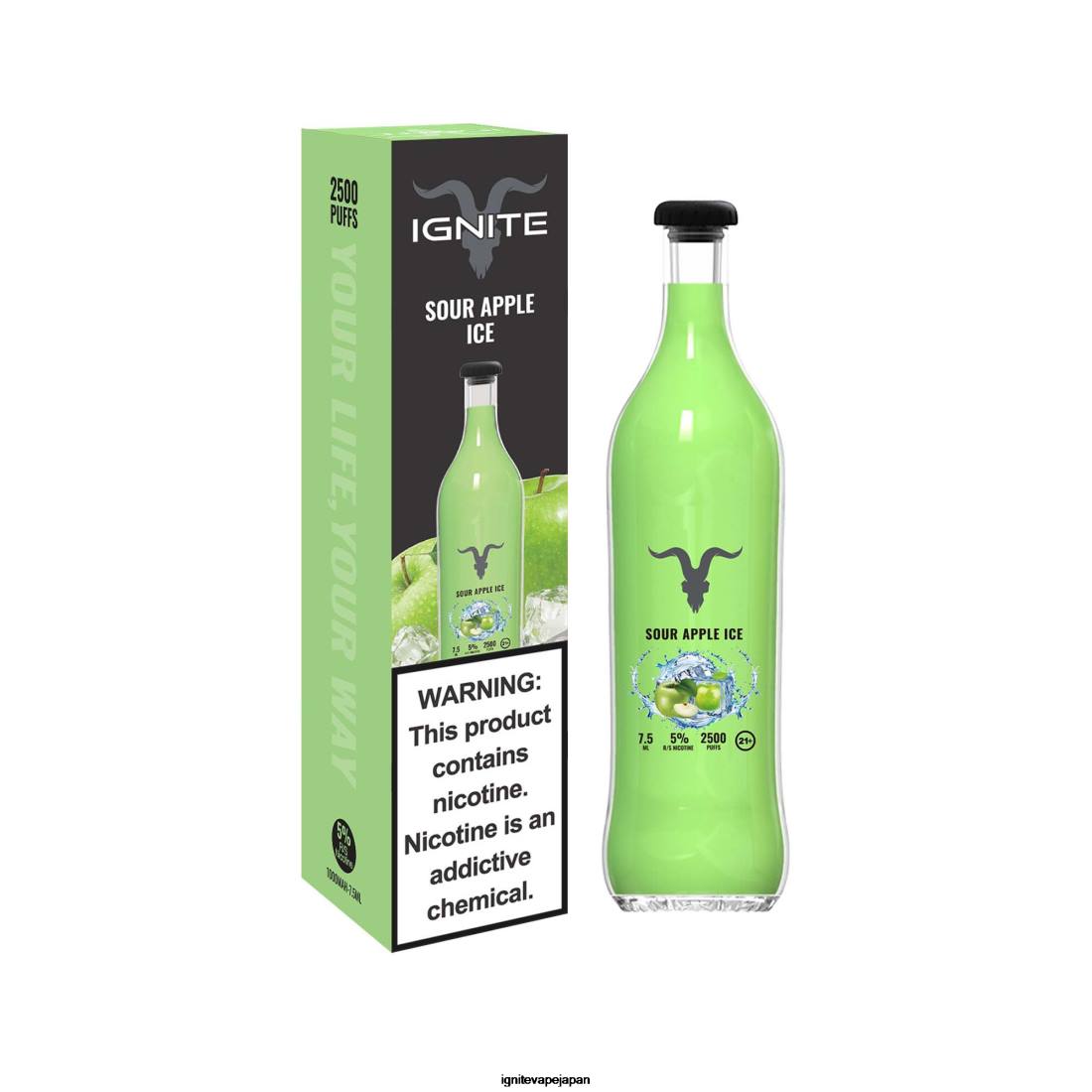 IGNITE V25 ベイプペン 酸っぱいリンゴの氷 8F0V118 - IGNITE シーシャ