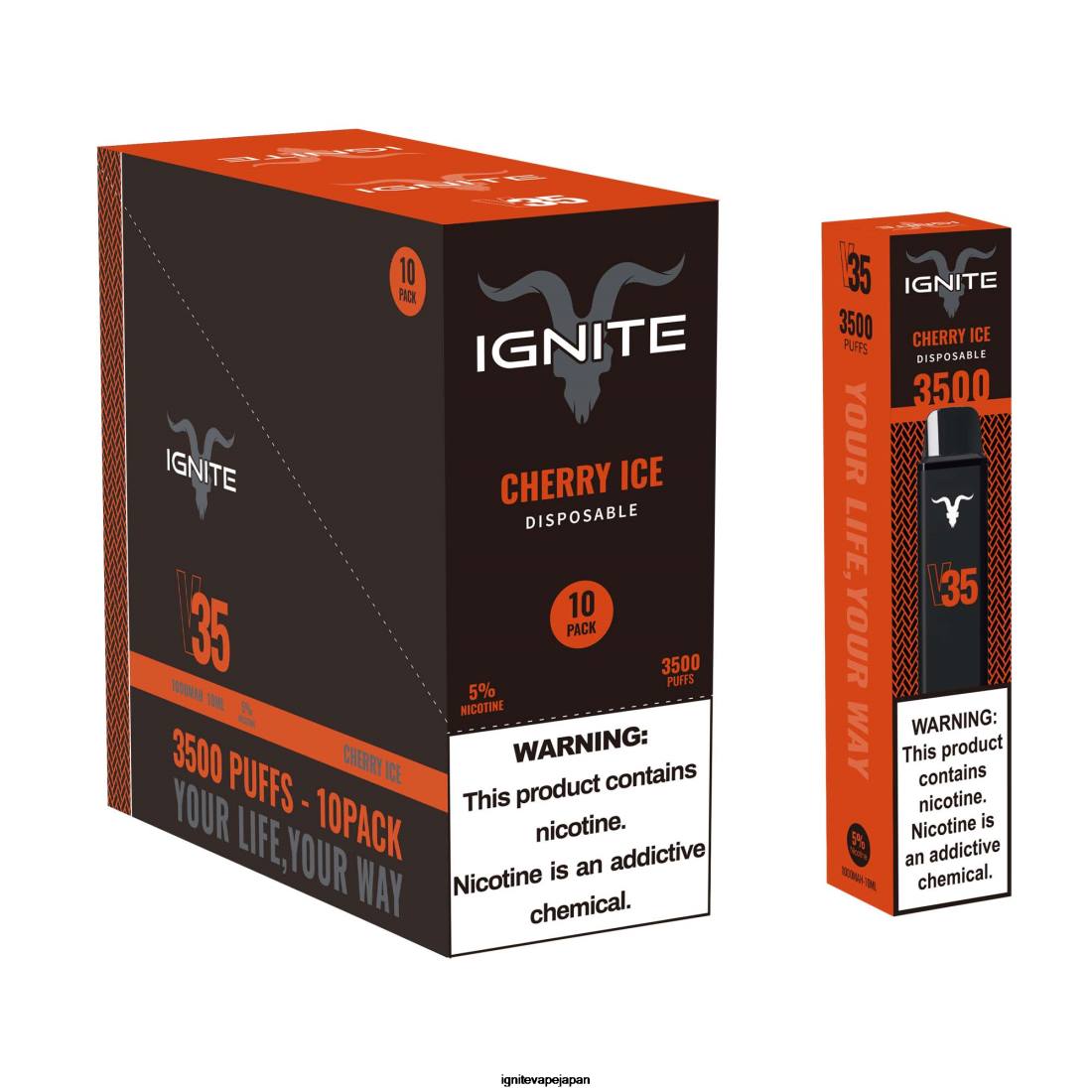 IGNITE V35 VAPEペン10本パック チェリーアイス 8F0V121 - IGNITE Vape Flavors