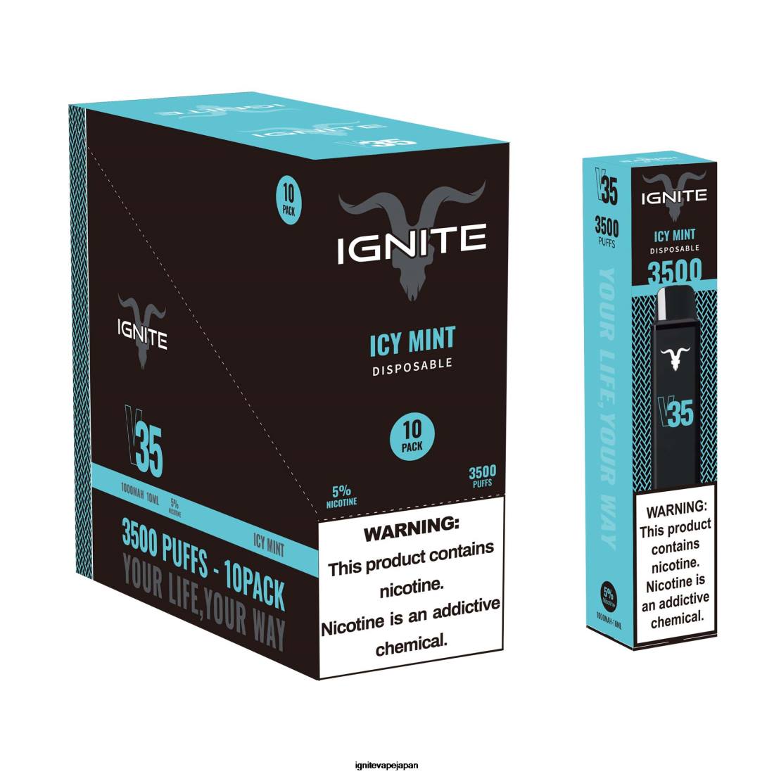 IGNITE V35 VAPEペン10本パック アイシーミント 8F0V123 - IGNITE Vape Price