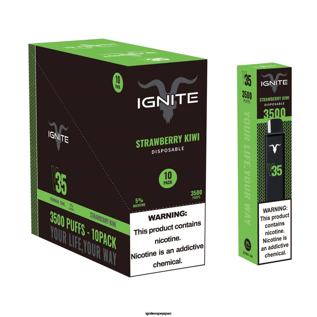 IGNITE V35 VAPEペン10本パック イチゴキウイ 8F0V127 - IGNITE Vape Japan