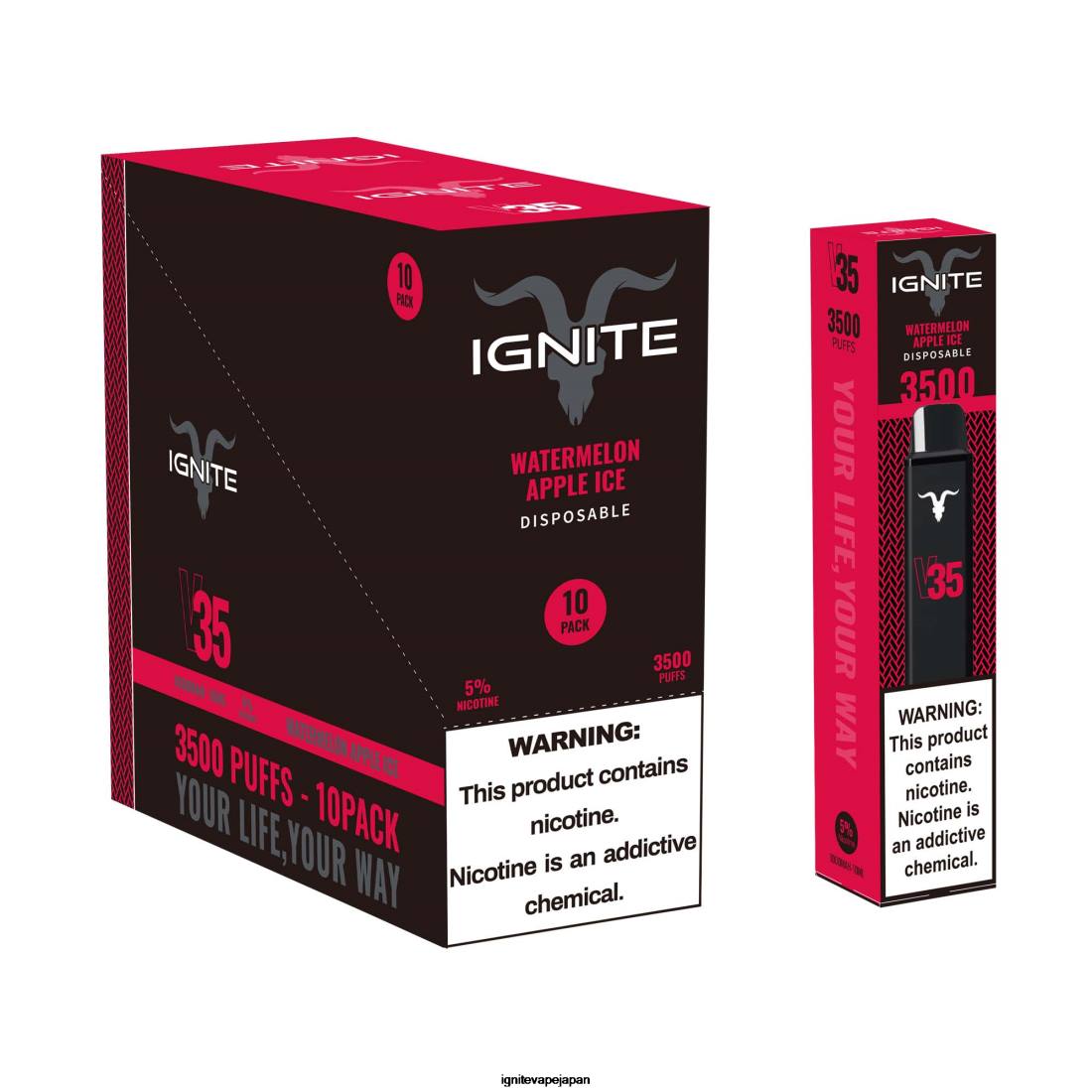 IGNITE V35 VAPEペン10本パック スイカアップルアイス 8F0V129 - IGNITE Vape Reviews