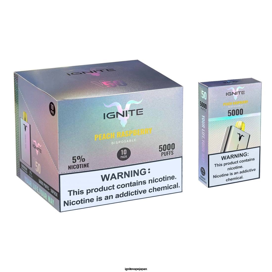 IGNITE V50 VAPEペン10本パック ピーチラズベリー 8F0V147 - IGNITE Vape Japan