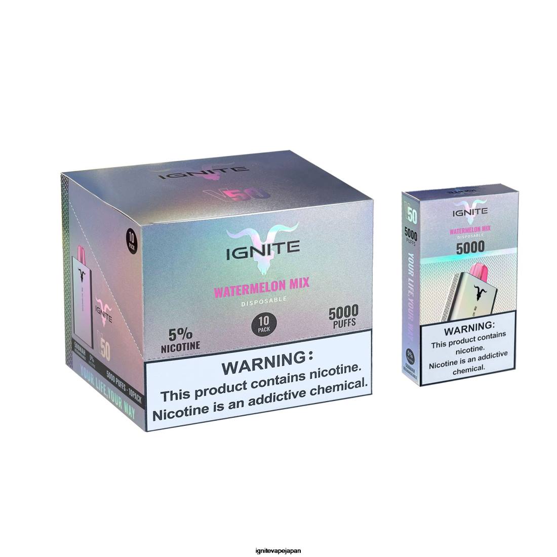 IGNITE V50 VAPEペン10本パック スイカミックス 8F0V152 - IGNITE Vape Tokyo