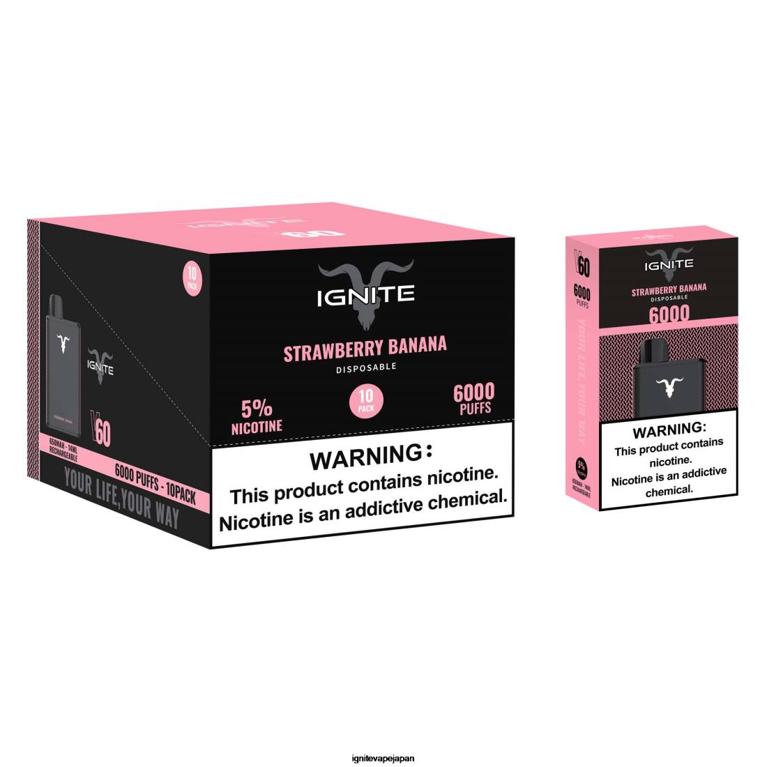IGNITE V60 VAPEペン10本パック イチゴバナナ 8F0V27 - IGNITE Vape Japan