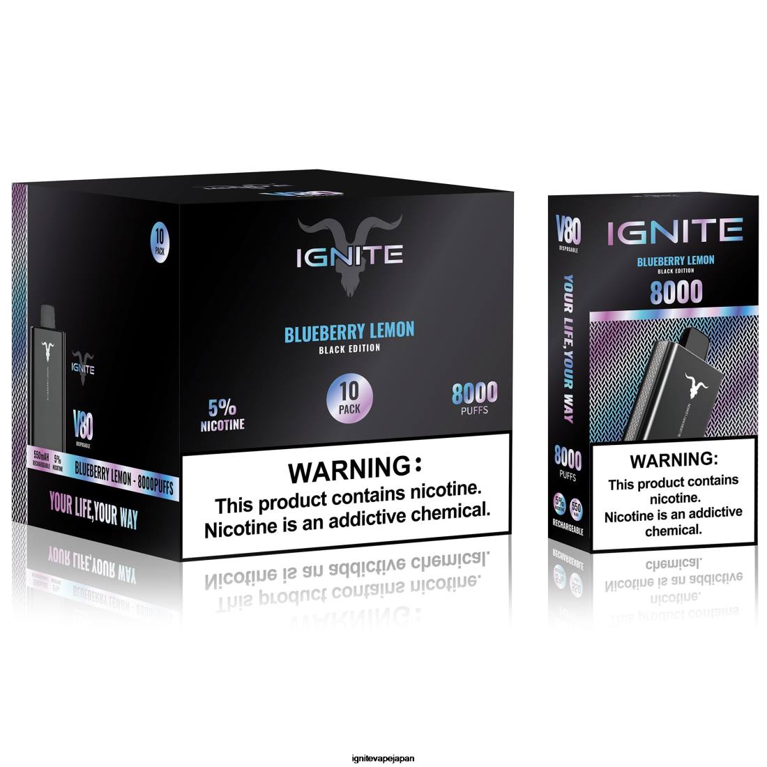 IGNITE V80 VAPEペン10本パック ブルーベリーレモン 8F0V55 - IGNITE ベイプ