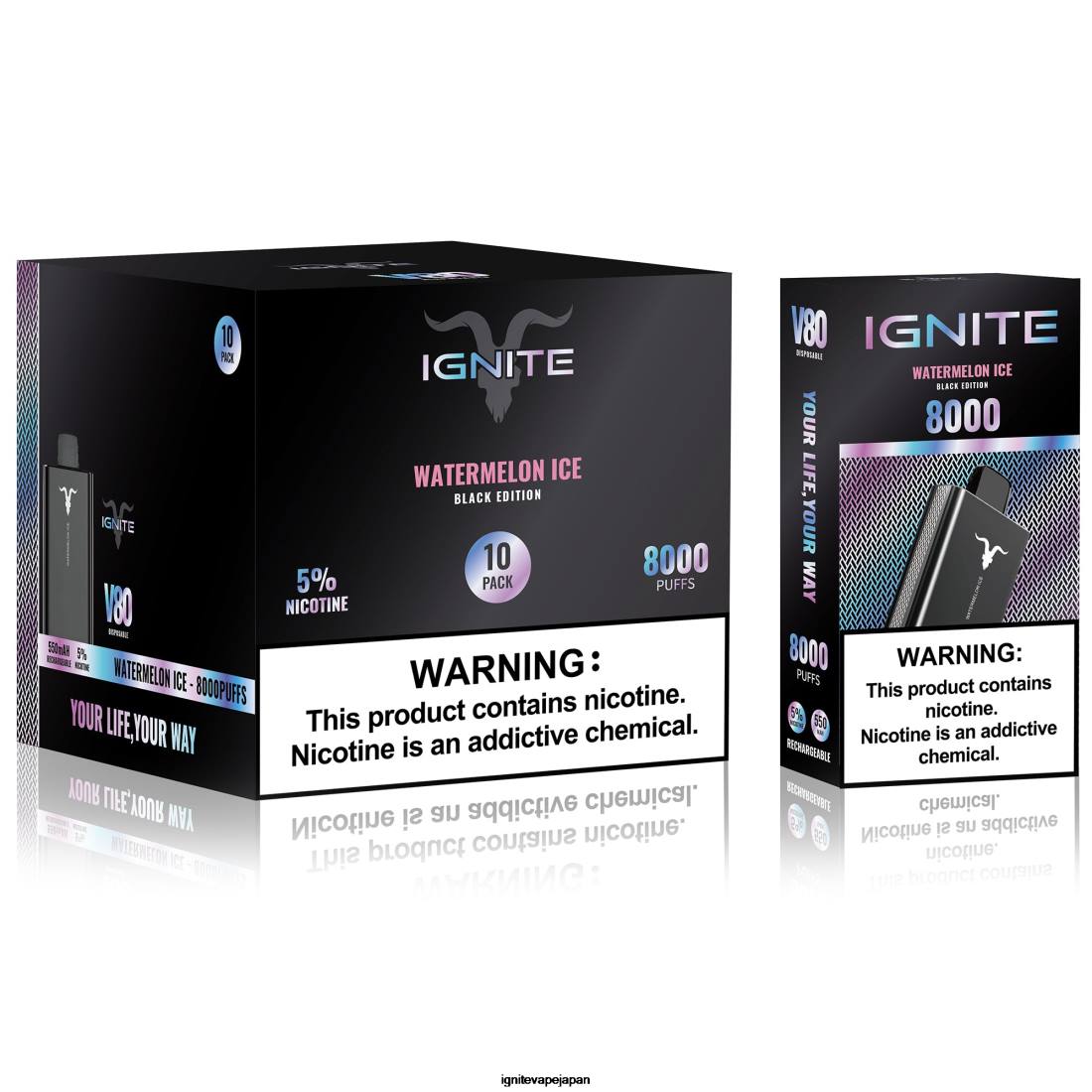 IGNITE V80 VAPEペン10本パック アイシーミント 8F0V60 - IGNITE Vape Shop
