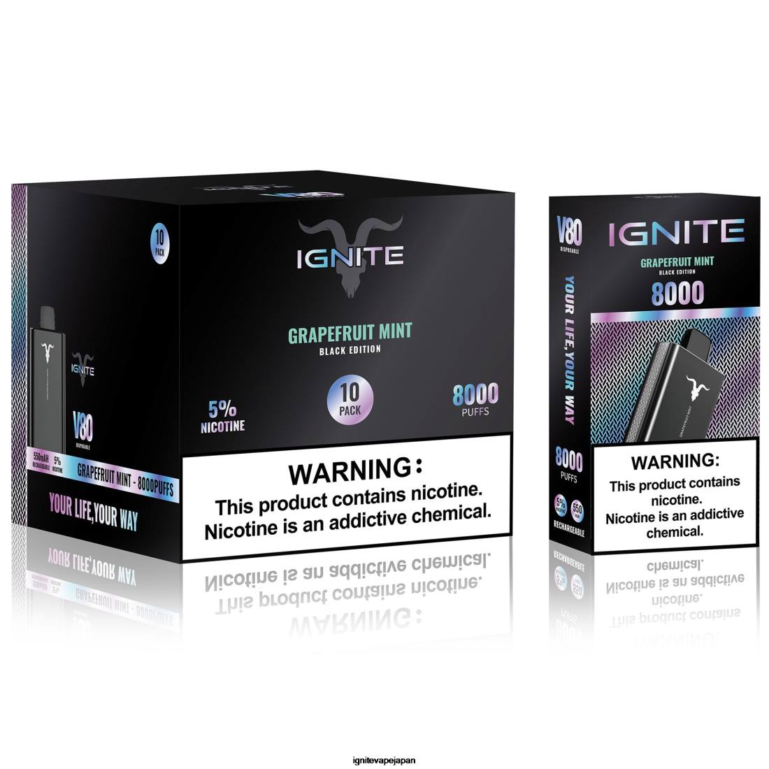 IGNITE V80 VAPEペン10本パック アイシーミント 8F0V60 - IGNITE Vape Shop