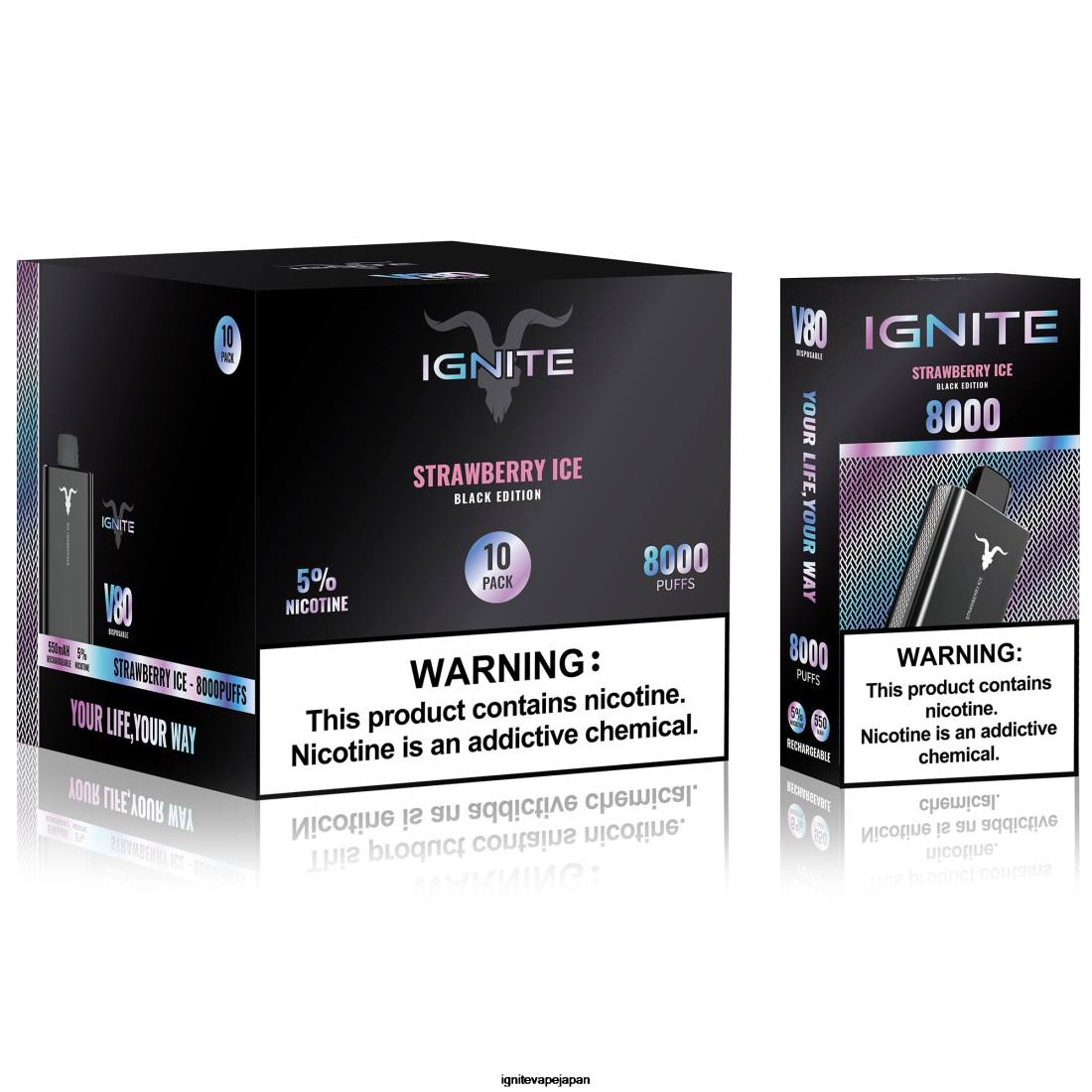 IGNITE V80 VAPEペン10本パック ストロベリーアイス 8F0V63 - IGNITE Vape Price