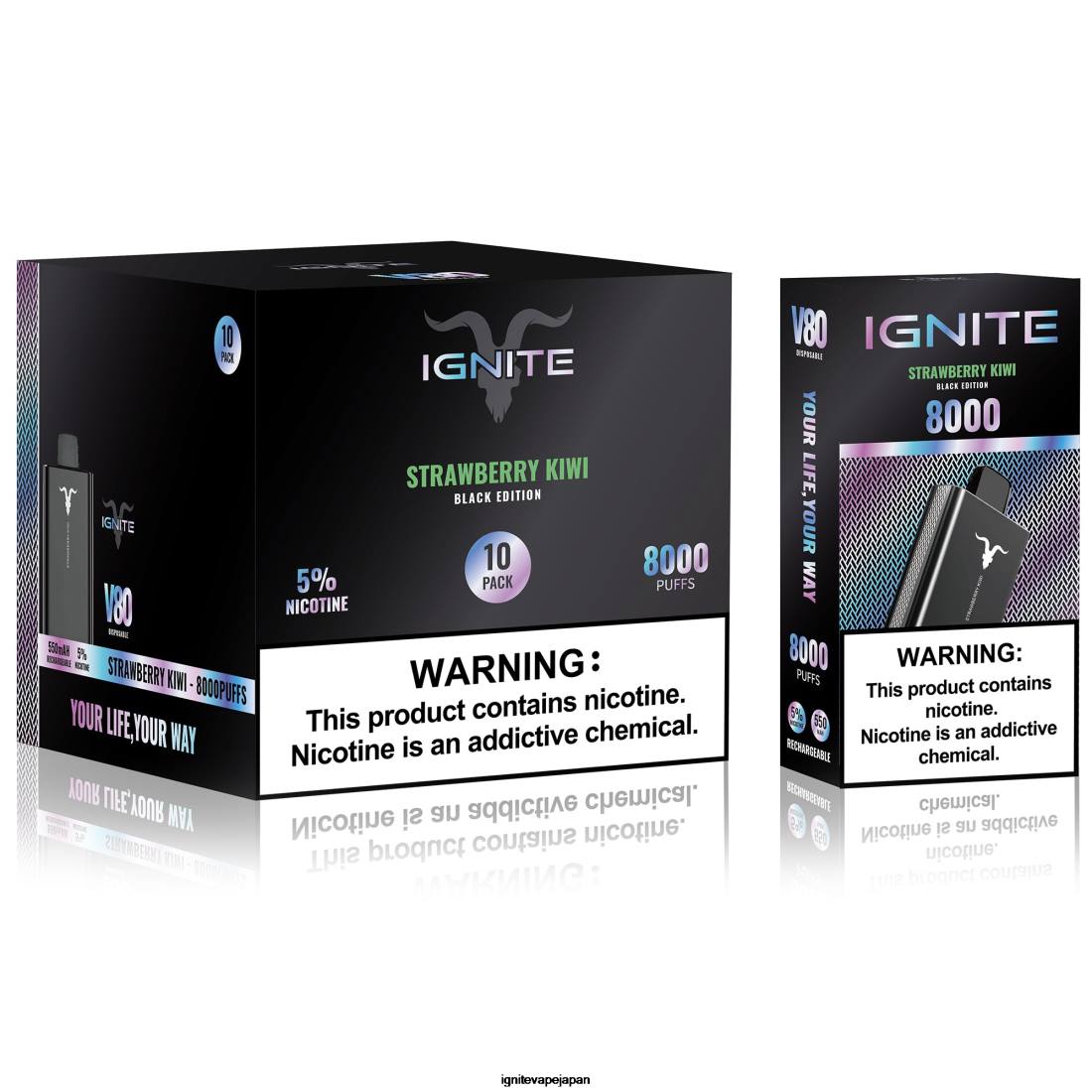 IGNITE V80 VAPEペン10本パック イチゴキウイ 8F0V64 - IGNITE Pods Review